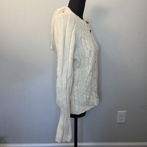 Old Navy Womens Large Vintage Cable Knit Hooded Sweater Y2K Bella Elena Gilbert - Picture 2 of 13